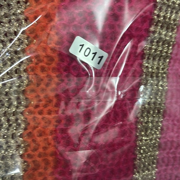 WYSE London Luxury Angela Stripe Mohair Cardigan Pink Metallic Gold Size S/M - Picture 8 of 8